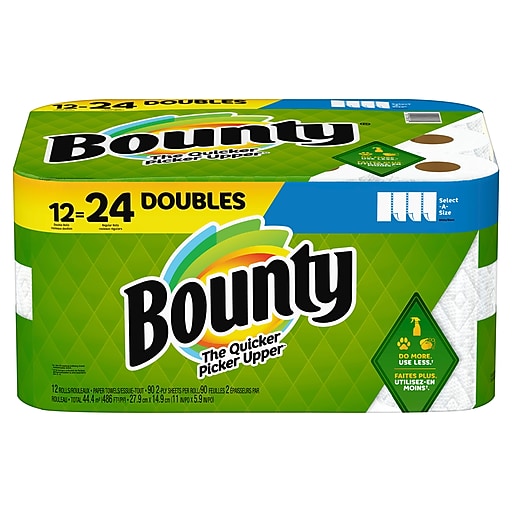 Bounty Select-A-Size Paper Towels, 2-ply, 90 Sheets/Roll, 12 Rolls/Pack  (66541/06130)