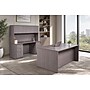 Boss Office Products 66" Desk and Credenza with Hutch and 2 File Pedestals, Driftwood (GROUPA16-DW)~#|#~9AB16198-551E-43E0-8870F30F76DCDE3C_sc7