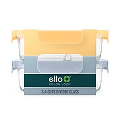 エルエル　スリーブ2個セット Ello Color Lock Snack Container, 2-Compartment, 2/Pack (140-D234