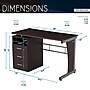 Techni Mobili 48"W Computer Desk with Ample Storage, Chocolate (RTA-3520-CH36)~#|#~9AB8E1C4-ABFB-4B87-BABDAC41C6A7DCCB_sc7