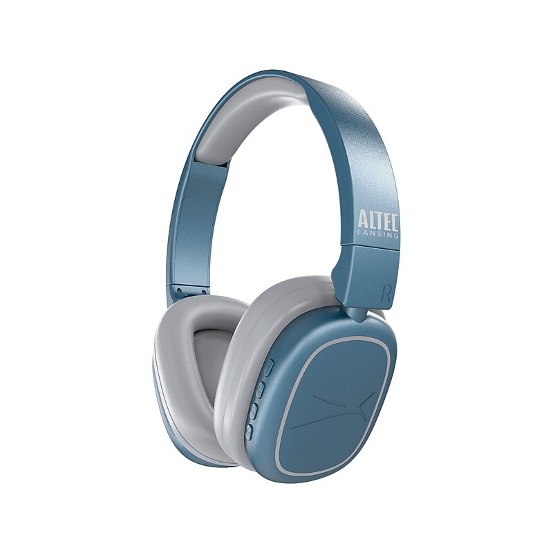 Altec Lansing Wireless Active Noise Canceling Over-Ear Headphones, Bluetooth, Blue (MZX5501-MBLU-STK-6) image 1