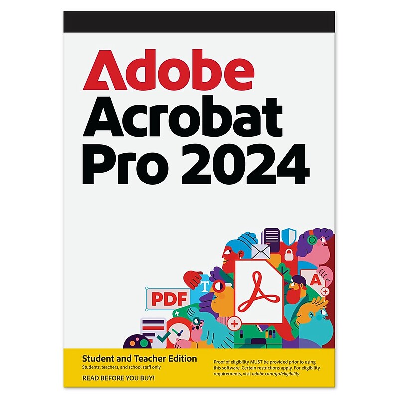 Adobe Acrobat Pro 2024 Student and Teacher Edition for 1 User, Windows and macOS, Download (30006784) image 1