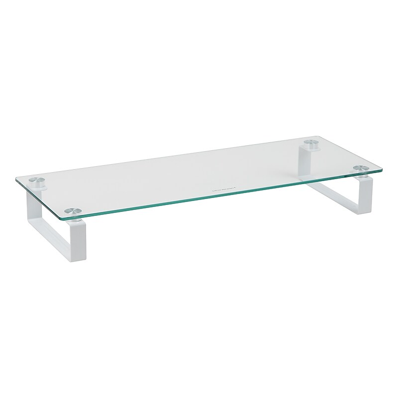 Mind Reader Contemporary Monitor Stand and Laptop Riser, Clear (GLASS-CLR) image 1