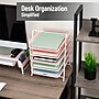 Mind Reader 5-Tier Stackable Paper Desk Tray Organizer, Metal, Pink (5TPAPER-PNK)~#|#~9AC3BBBB-D87D-4531-AD20B4ACAF99A6D8_sc7