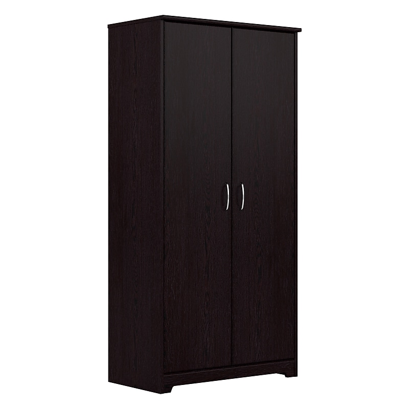 Bush Furniture Cabot 61"H Storage Cabinet with 4 Shelves, Espresso Oak (WC31899) image 1