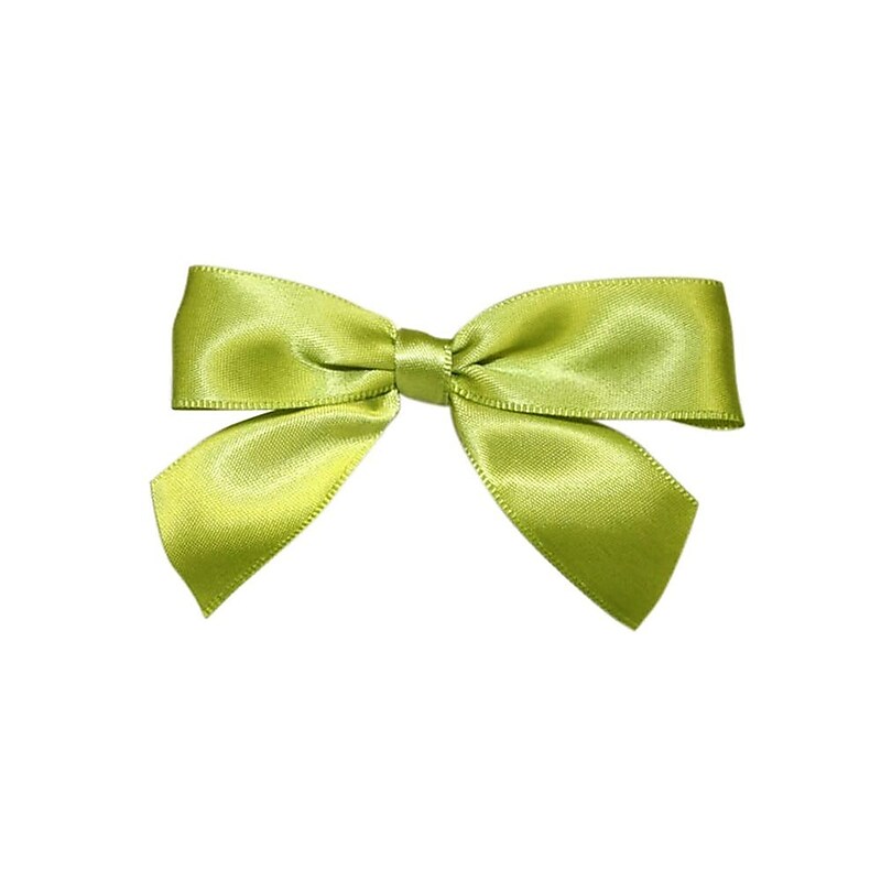 JAM Paper Satin Bows, Green Grass, 100/Pack (52640349212) image 1