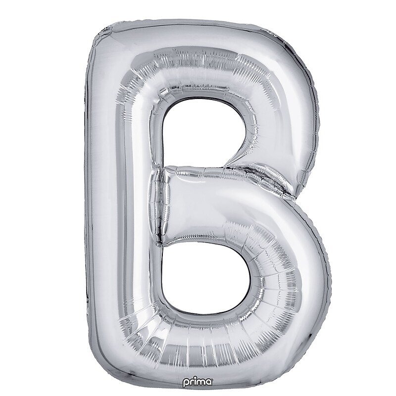 Party City (Air-Filled) 16" "B" Foil Balloon, Silver, 2/Pack (AM60050266-18) image 1
