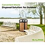 Alpine Industries Steel Outdoor Trash Can with Covered Top and Open Sides, 40 Gallon, Black/Stone, 2/Pack (ALP472-40-STO-2PK)~#|#~9AC92577-CE0E-4B8D-AF2A572BA024A406_sc7