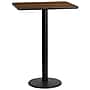 Flash Furniture Laminate Table Top with 18'' Round Bar-Height Table Base, 24'' x 30'', Walnut (XUWA2430TR18B)~#|#~9AC9911E-5D20-4553-AAFD5B9A0AF25C8E_sc7