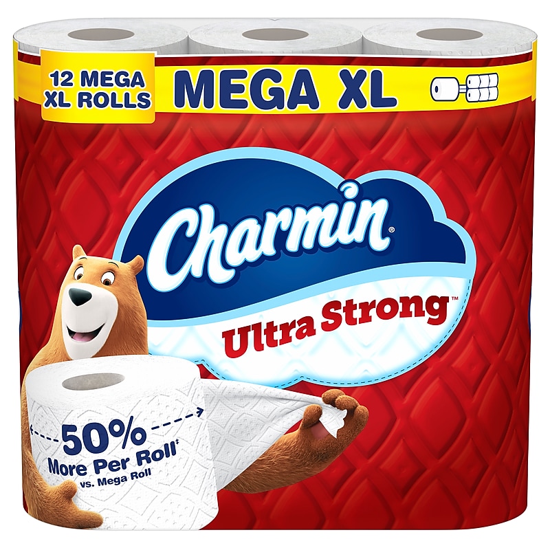 Charmin Ultra Strong Mega XL Toilet Paper, 2-Ply, White, 363 Sheets/Roll, 12 Rolls/Pack (04311) image 1