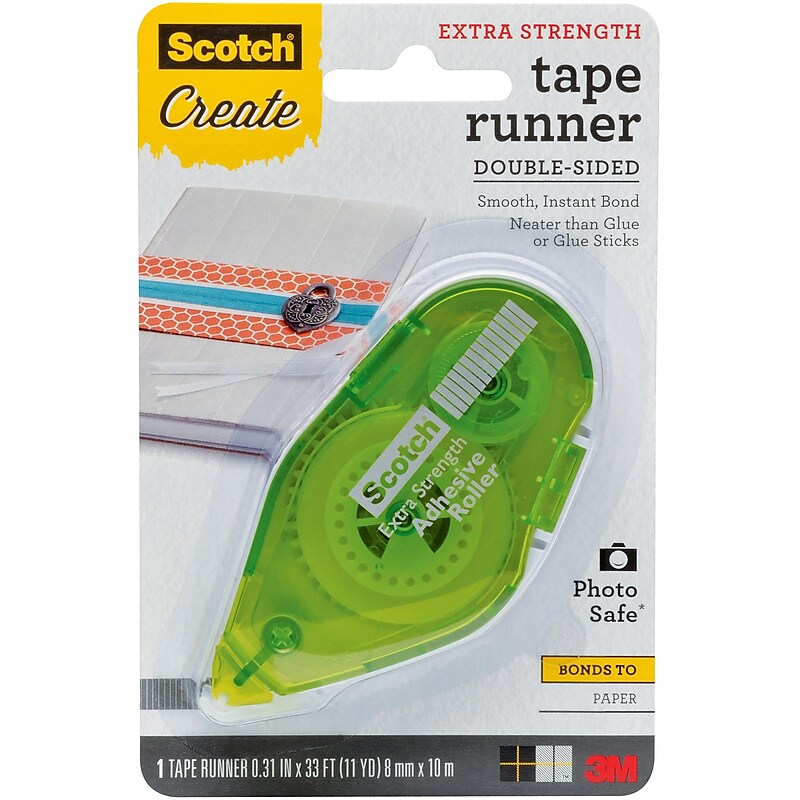 Scotch® Tape Runner, 0.31" x 11 yds., Green Dispenser (055-ES-CFT) image 1
