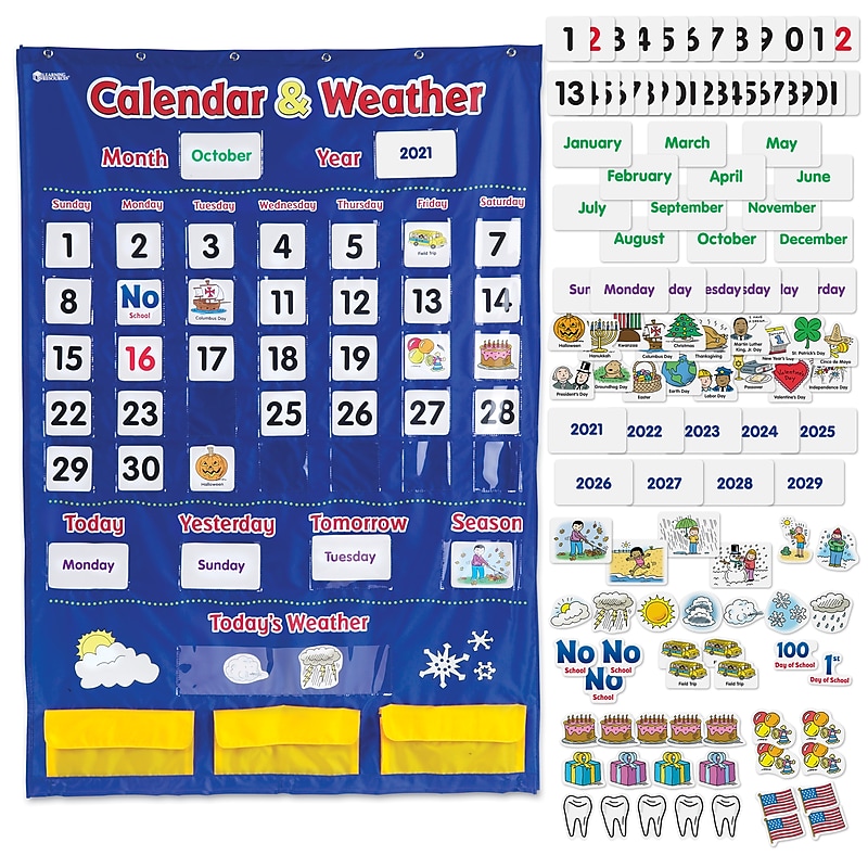 Learning Resources Calendar and Weather Pocket Chart (LER2418) image 1