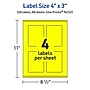 Avery Laser/Inkjet Rectangle Multipurpose Labels, 4" x 3", Neon Yellow, 320/Box (94252)~#|#~9AE1DE07-7F65-41EC-850AD37A90AB329C_sc7