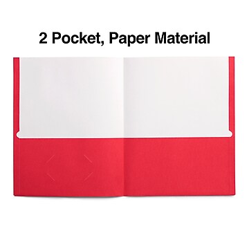 Staples 2-Pocket School Folders, Red, 25/Box (50752/27532-CC)