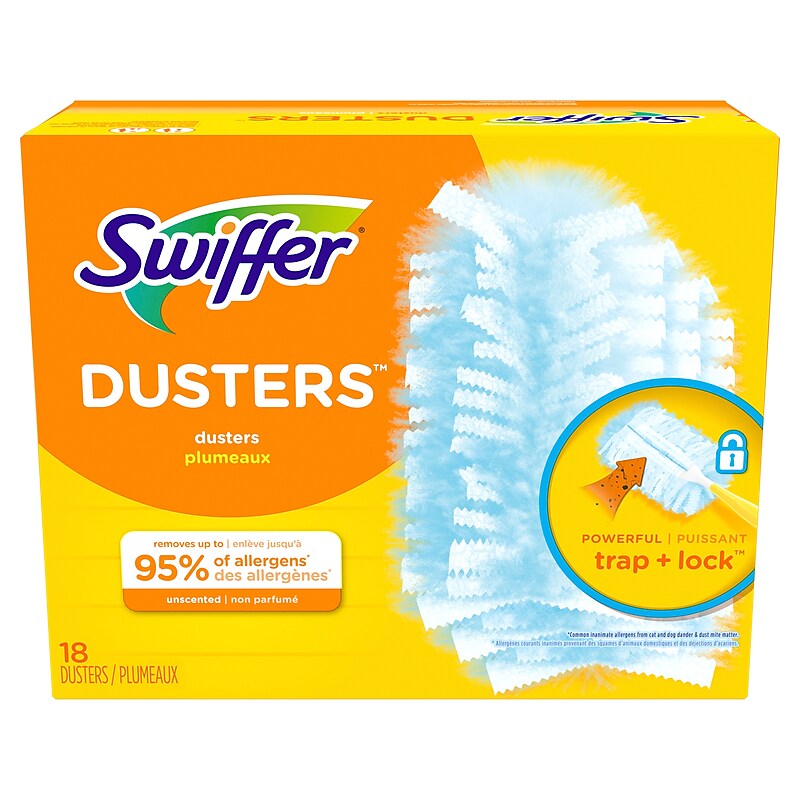 Dusters Refill, Fiber Bristle, Light Blue, 18/Box