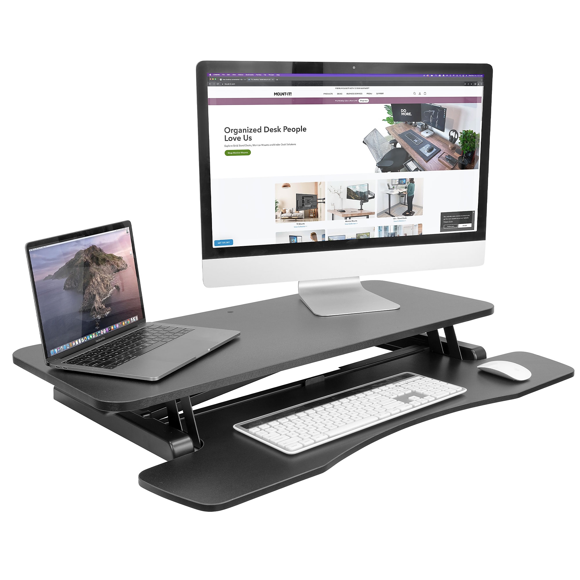 Mount-It! 37″ W Manual Adjustable Standing Desk Converter, Black (MI-8050) Sansujyuku sansujyuku.com