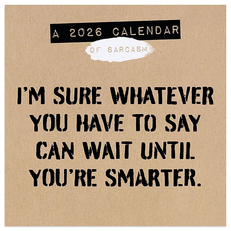 2026 TF Publishing 12" x 17" TF Publishing 7" x 7" Anti-Affirmations & Sarcasm Mini Calendar 26-2100 image 1