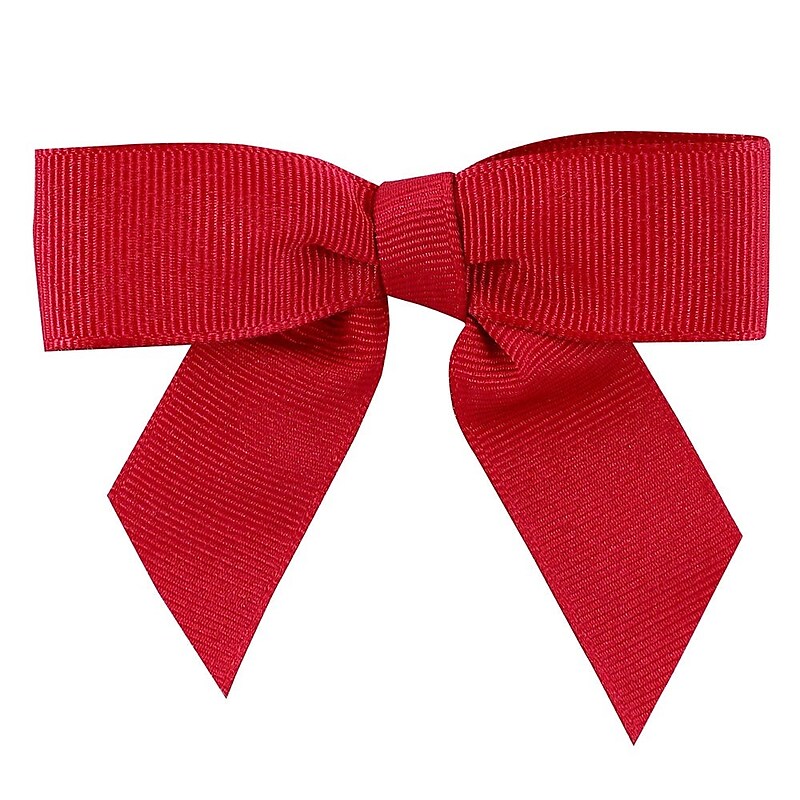 JAM Paper Grosgrain Bows, Cranberry, 100/Pack (52640349302) image 1