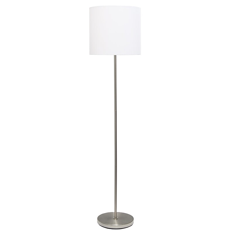 Simple Designs 57" Floor Lamp with Drum Shade, White (LF2004-WHT) image 1