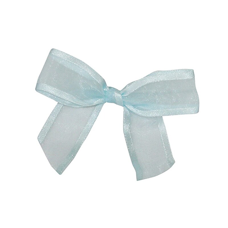 JAM Paper Satin Sheer Bows, Light Blue Sheer, 100/Pack (52640349164) image 1