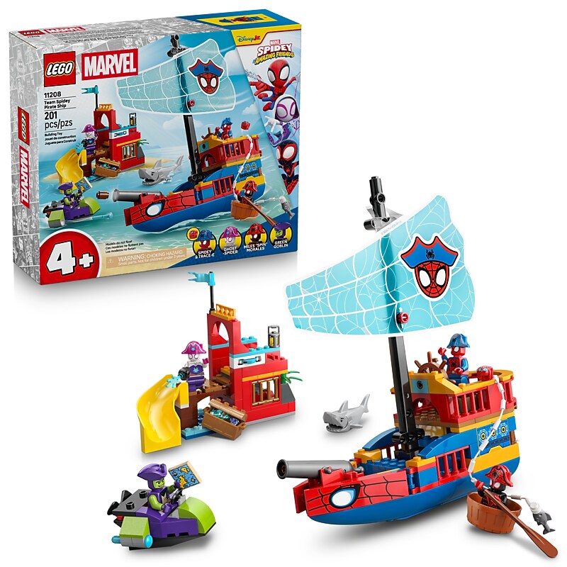 LEGO Marvel Spidey And His Amazing Friends Pirate Ship Building Set, 201 Pieces (11208) image 1