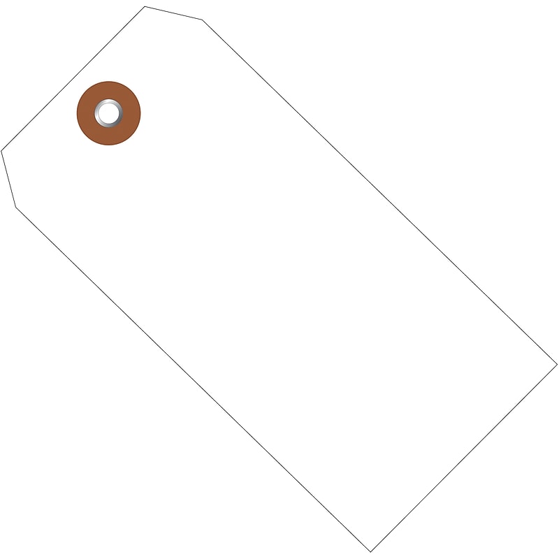 Partners Brand Box 6 1/4" x 3 1/8" #8 Plastic Shipping Tags, White, 100/Carton (G26057) image 1