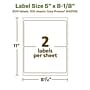 Avery EcoFriendly Laser/Inkjet Rectangle Multipurpose Labels, 5" x 8-1/8", White, 200/Box (94259)~#|#~9B1FE040-3533-4796-829FF367500D6318_sc7