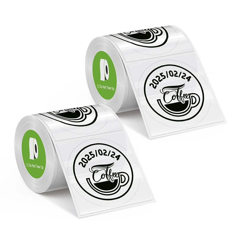 NELKO Label Printer Labels, 1.9" x 2", Transparent Labels/Roll, 2 Rolls/Box (US-5050TR-2R) image 1