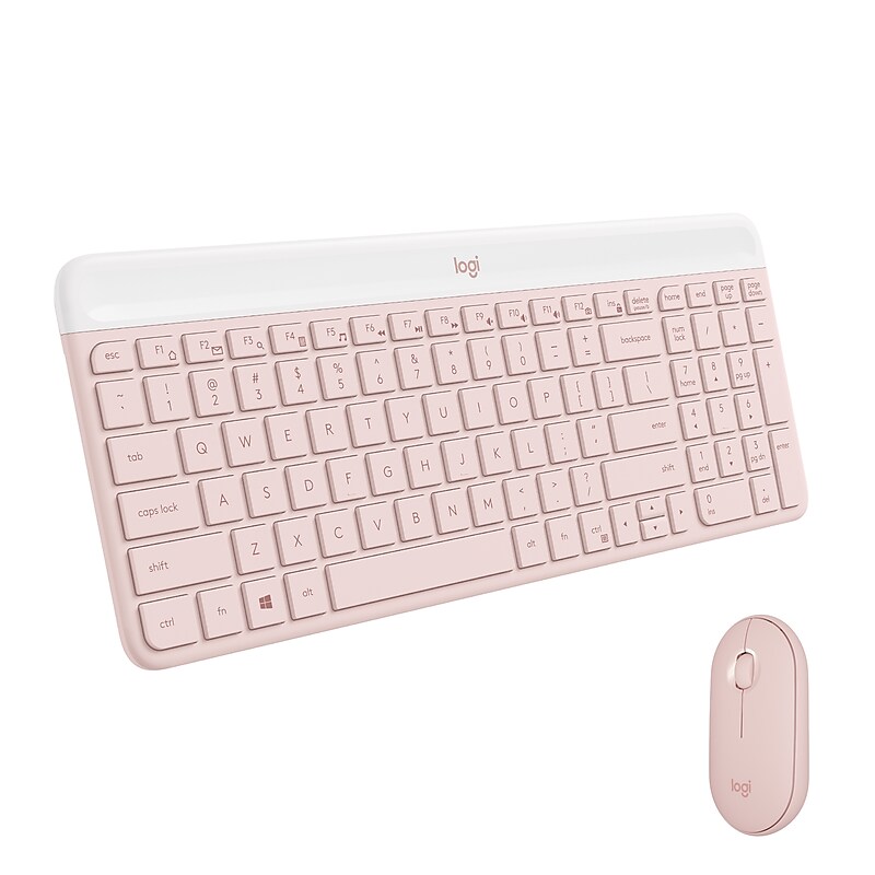 Logitech MK470 Slim Wireless Keyboard and Mouse Combo, Rose (920-011311) image 1