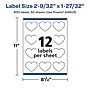 Avery Heart Shaped Laser/Inkjet Multipurpose Labels, 1.8438" x 2.28", Matte White, 600/Box (94603)~#|#~9B297C26-5612-4976-947808A0BB9E1F44_sc7