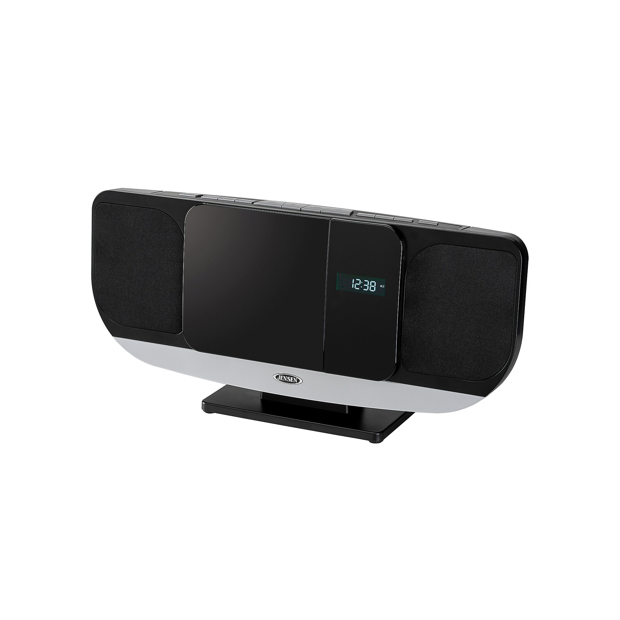 JENSEN Bluetooth 10-Watt Wall-Mountable Home Stereo System with Built-in Speakers, CD Player, FM Radio & Remote, Black (JBS-215) Sansujyuku sansujyuku.com