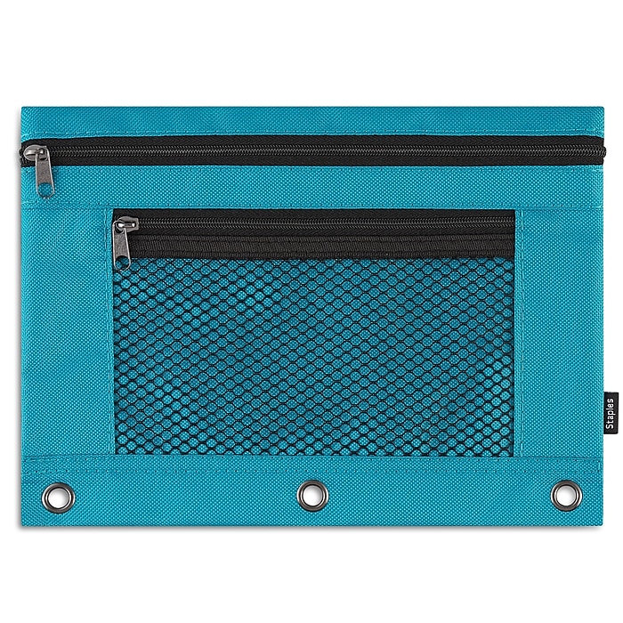 Staples Zipper Pencil Pouches, Assorted Colors, Each (53276) | Staples