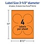 Avery Laser/Inkjet Multipurpose Circle Labels, 3.5" Dia., Bright Orange, 40/Pack (94514)~#|#~9B3D253C-E7C4-4D6B-B49CD66521BE3C3E_sc7