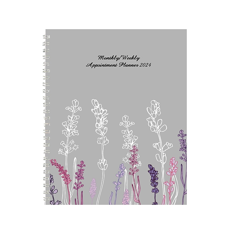 2024 House of Doolittle Wild Flower 8.5" x 11" Weekly & Monthly Appointment Book, Multicolor (287-74-24) image 1