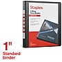 Staples 1" 3-Ring View Binder, D-Ring, Black (55395/26431)~#|#~9B4D7144-6392-4056-A0E22B0B23B28246_sc7
