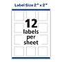 Avery Laser/Inkjet Square Multipurpose Labels, 2"  x 2", Glossy White, 60/Pack (94107)~#|#~9B4FB069-0764-4BF5-8D141AD9A1391D75_sc7