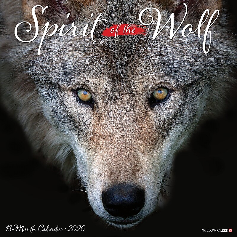 2026 Willow Creek Spirit of the Wolf 12" x 12" Monthly Wall Calendar (52884) image 1