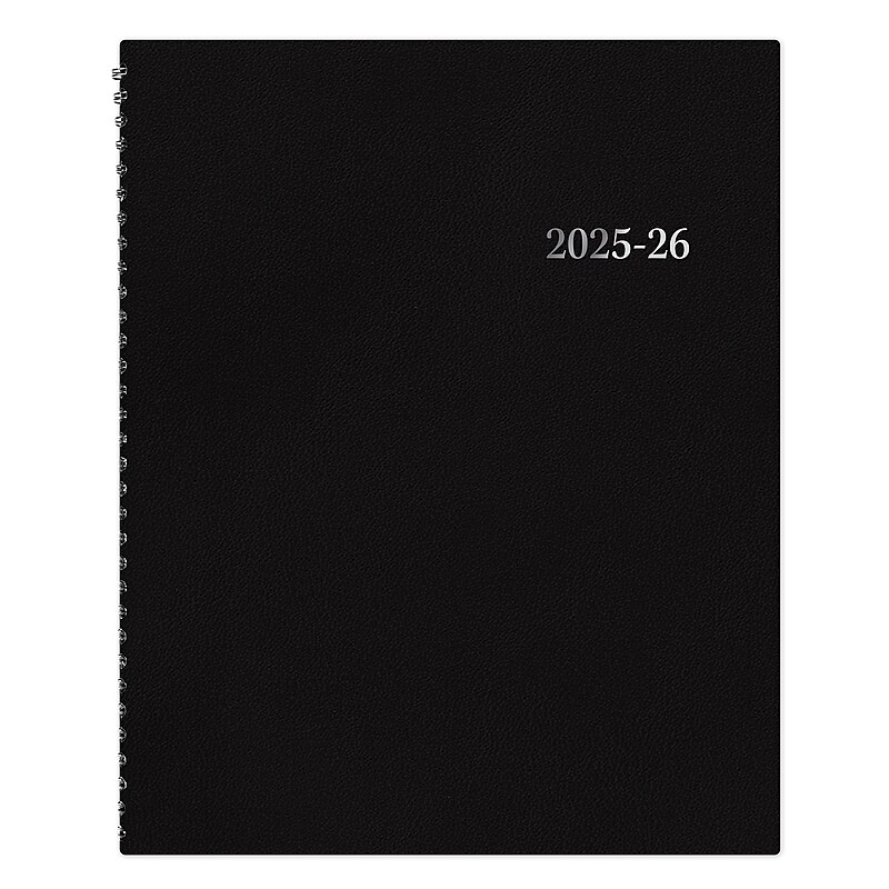 2025-2026 Blue Sky 8.5" x 11" Academic Year Monthly Planner, Faux Leather Cover, Black (155774) image 1