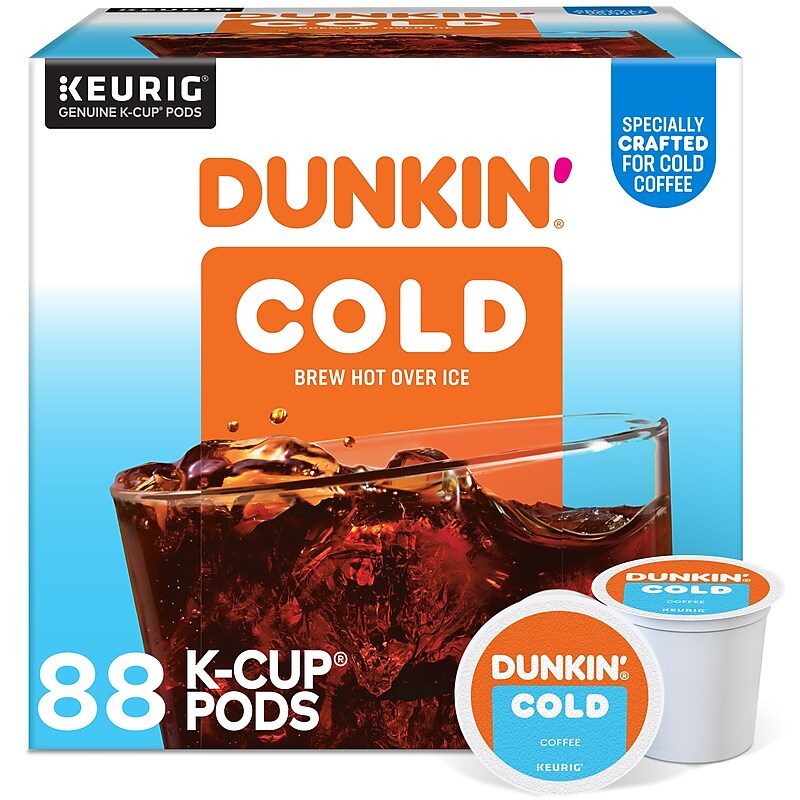 Dunkin' Cold Iced Coffee Keurig® K-Cup® Pods, Medium Dark Roast, 88/Carton (5000369251CT) image 1