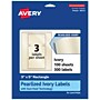 Avery Pearlized Ivory Rectangle Multipurpose Labels, 3" x 5", Ivory, 300/Box (94213)~#|#~9B5AB061-FF14-42BB-A0009B97600D2787_sc7