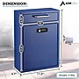 AdirOffice Steel Locking Wall Mounted Drop Box Interoffice Mailbox with Key and Combination Lock , Blue (631-04-BLU-KC-PKG)~#|#~9B5FEE7D-F558-40E2-93D16929E942FA46_sc7
