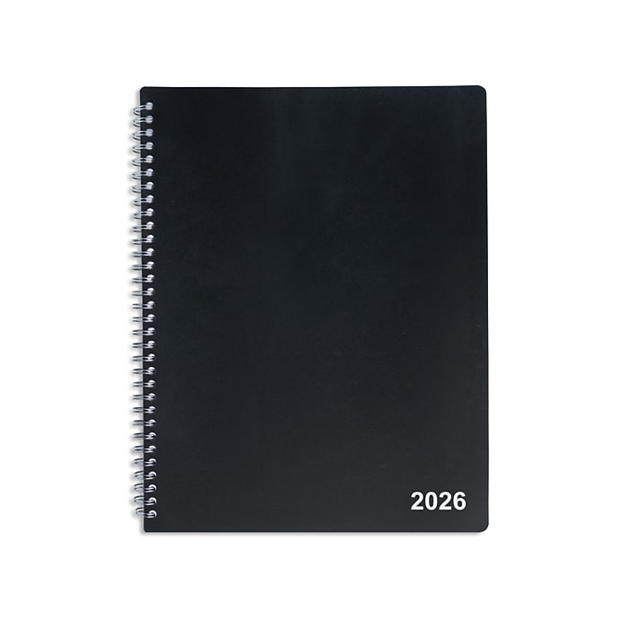 24/7 Recycled Daily Appointment Book/Monthly Planner, 10 X 7, Black