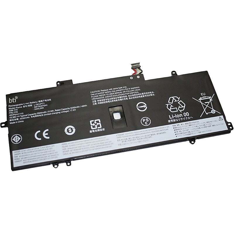 Battery Technology Li-Ion Replacement Battery for Lenovo Laptops, 3325mAh (L18M4P72-BTI) image 1