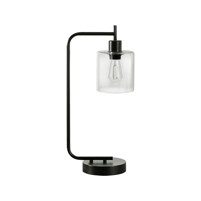 Monarch Specialties Inc. Incandescent Table Lamp, Matte Black/Clear (I 9637) image 1