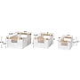 Household Essentials Woven Storage Wicker Basket with Handles, White, 3/Set (HE1103)~#|#~9B71DC61-0C84-4BB0-995593C783709CFC_sc7