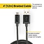 NXT Technologies 6 Ft. Braided USB-A to Micro-USB Charging Cable for Samsung/Android, Black (NX54695)~#|#~9B729FE8-7DA3-4CBA-93C8DD1B5AA851B4_sc7