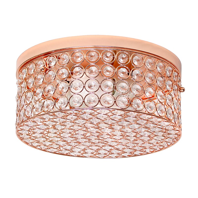 Lalia Home Glam 2 Light 12 Inch Round LED Flush Mount, Rose Gold (LHM-2003-RG) image 1