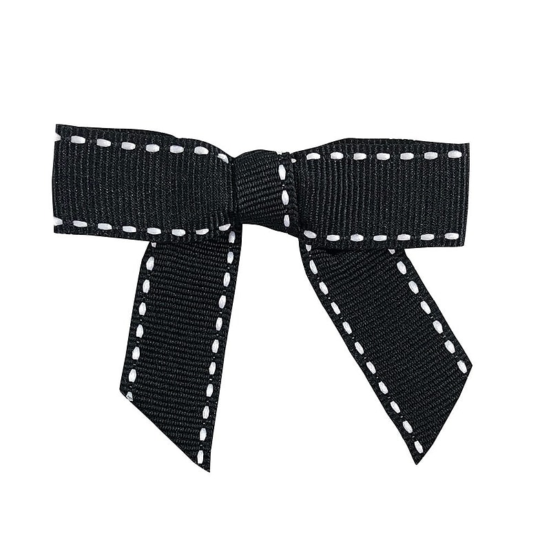 JAM Paper Grosgrain Bows, Black/White, 100/Pack (52640349329) image 1