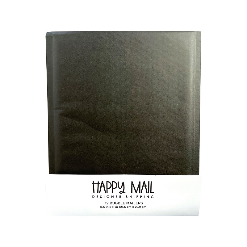 8.5" x 11" Self-Sealing Bubble Mailer, Black, Dozen (245156) image 1