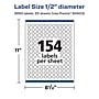 Avery Laser/Inkjet Round Multipurpose Labels, 0.5" Dia., White, 3,850 Labels/Pack (94503)~#|#~9B8B044D-9288-48C0-94DB810897EFB303_sc7